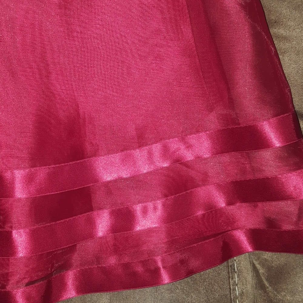 Red Midi Length Strapless In Organdy - image 6